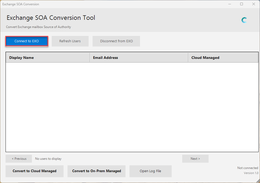 Connected to Exchange Online