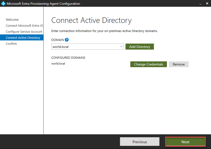 Domain credentials OK
